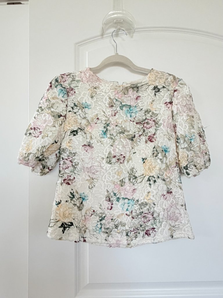 Nanette Lepore Women’s Floral Lace Lined Top Blouse Small Msrp $78